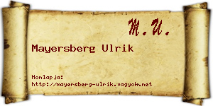 Mayersberg Ulrik névjegykártya